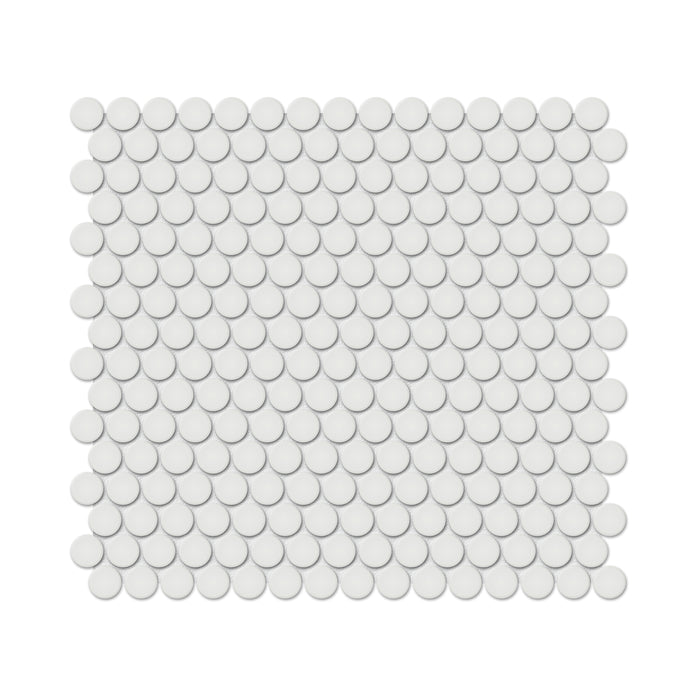 Anatolia - Soho Porcelain - 3/4 in. Penny Round Mosaic - Vintage Grey Matte