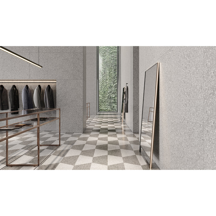 Anatolia - Station - 10 in. x 24 in. Half Hexagon Color Body Porcelain Tile - Pearl Installed