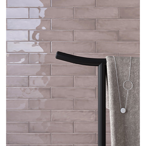 Anatolia - Teramoda 3 in. x 12 in. Pressed Glazed Ceramic Wall Tile - Petal Glossy Installed
