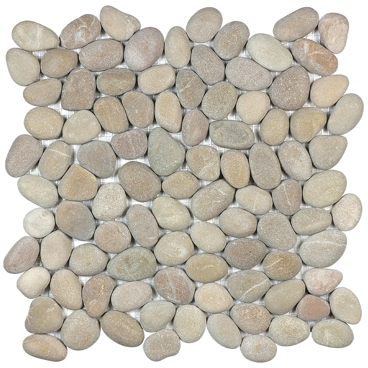 Anatolia - Zen, Pebbles Natural Pebble Mosaic - Driftwood Tan