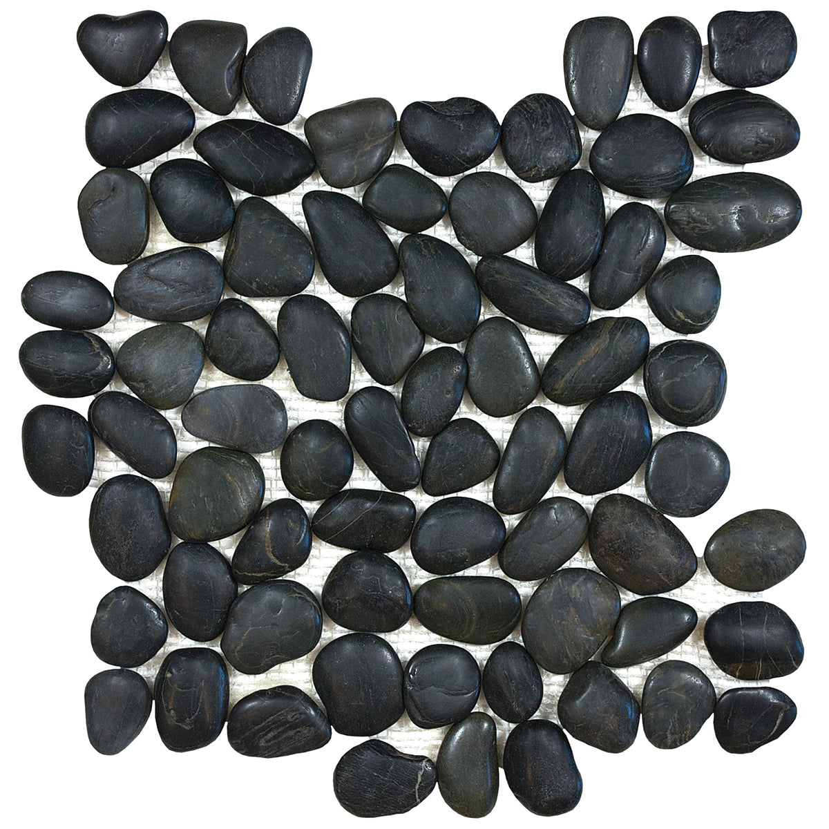 Anatolia - Zen, Pebbles Natural Pebble Mosaic - Tahitian Black