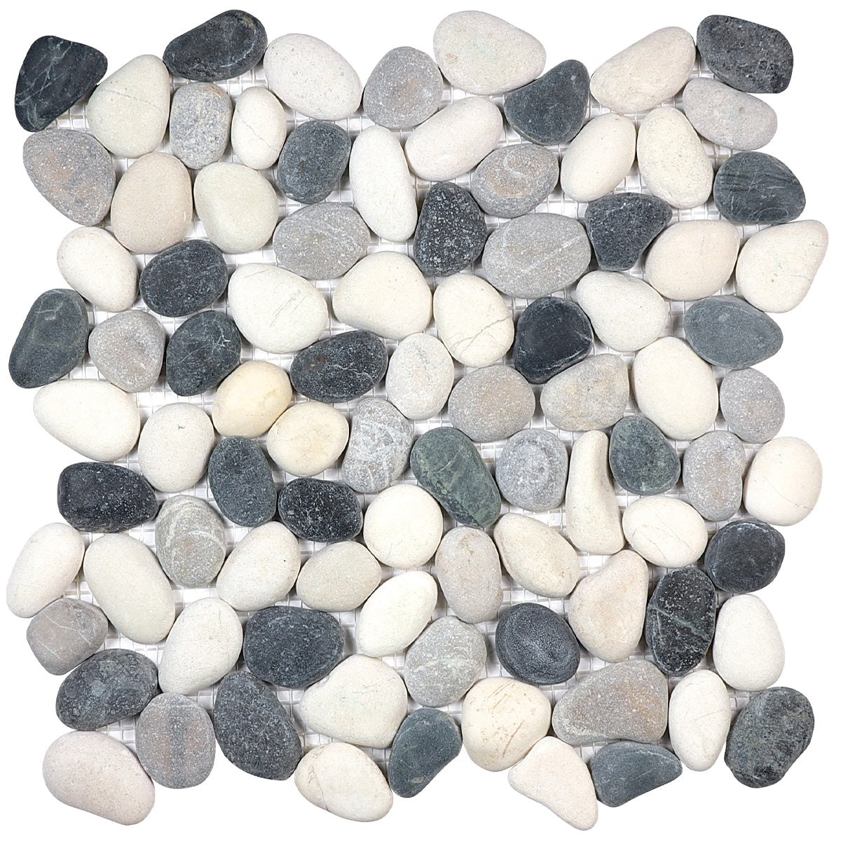 Anatolia - Zen, Pebbles Natural Pebble Mosaic - Tranquil Cool Blend