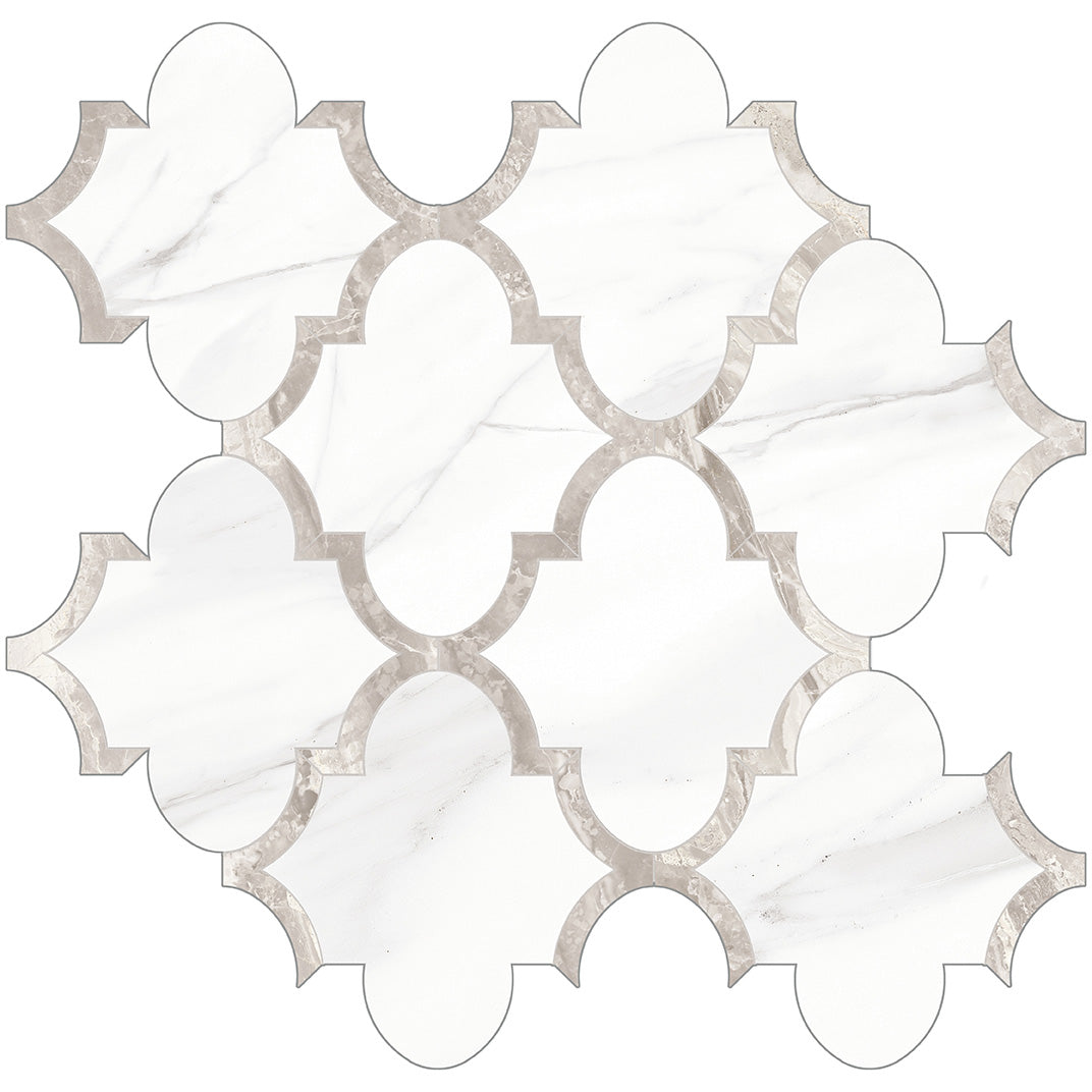 Anatolia Mayfair Arabesque HD Polished Porcelain Mosaics - Volakas Grigio