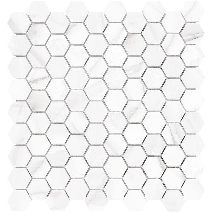 Anatolia Mayfair 1.25 in. x 1.25 in. HD Porcelain Hexagon Mosaics - Volakas Grigio (Polished)