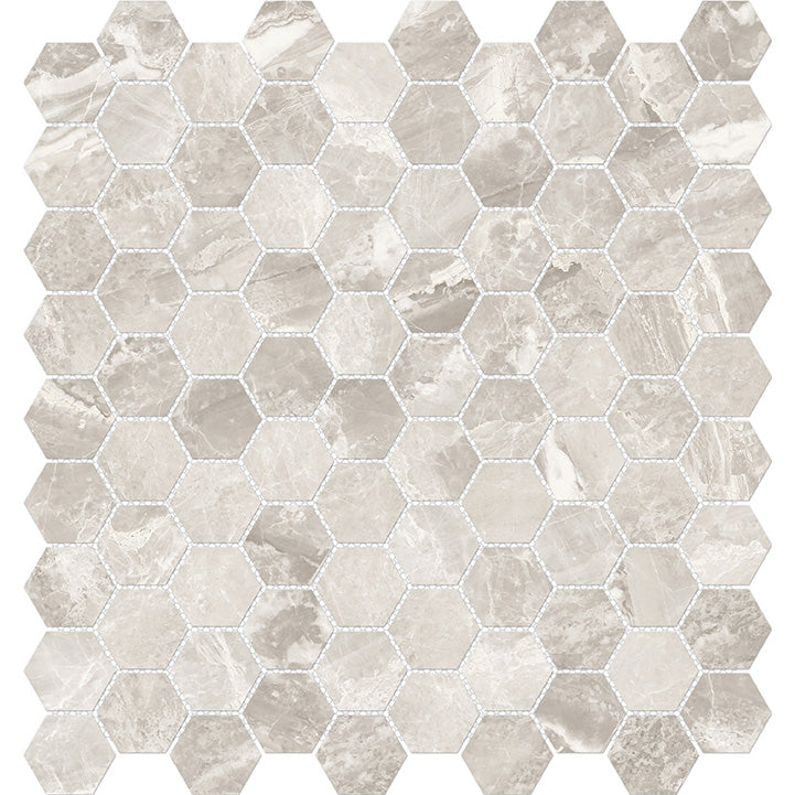 Anatolia Mayfair 1.25 in. x 1.25 in. HD Porcelain Hexagon Mosaics - Stella Argento (Polished)