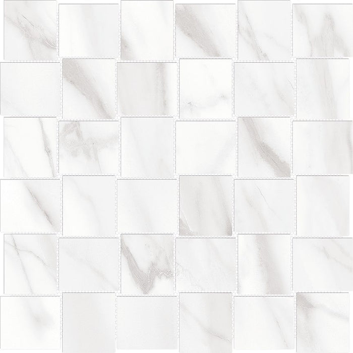 Anatolia Mayfair 2 in. x 2 in. HD Porcelain Basketweave Mosaics - Volakas Grigio (Polished)