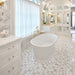 Arizona Tile - Basketweave Series - Marble Mosaic - Bianco floor installation
