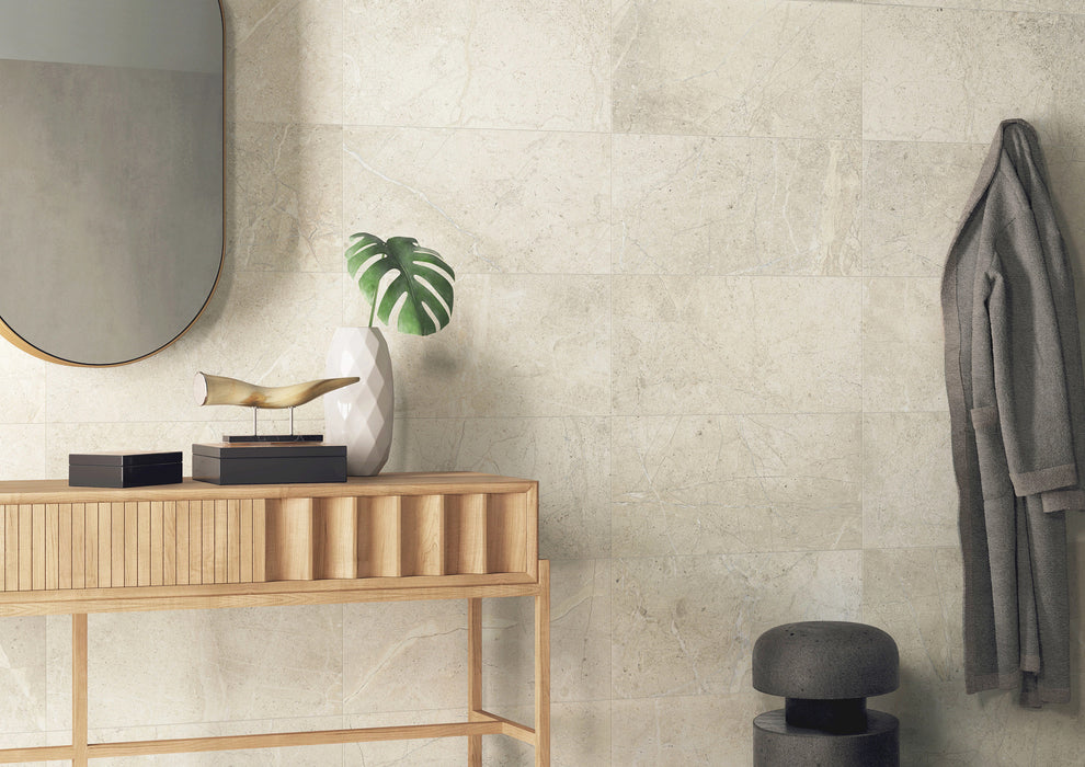 Arizona Tile - Anthea 12" x 24" Rectified Porcelain Tile - White Room Scene