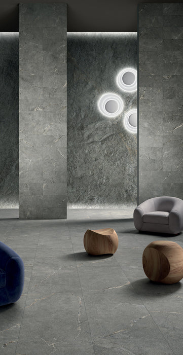 Arizona Tile - Anthea 24" x 48" Rectified Porcelain Tile - Gray Room Scene
