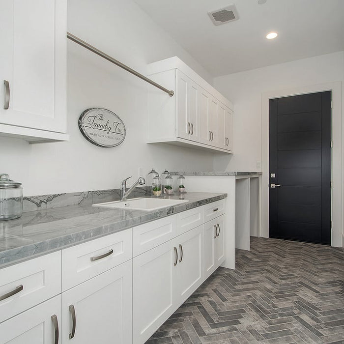 Arizona Tile - Castle Brick Porcelain Tile - Grey Laundry Room