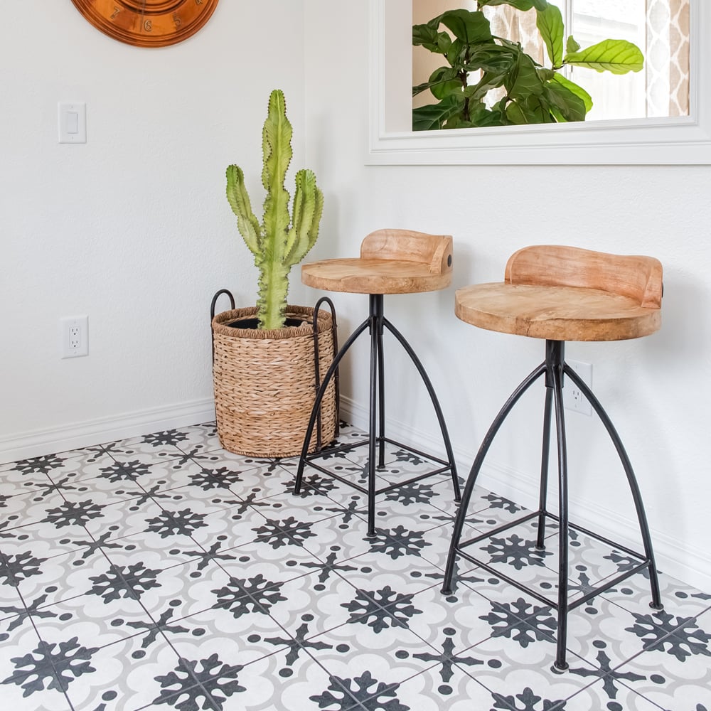 Arizona Tile - Cementine Black and White - B&amp;W 2 Floor Install