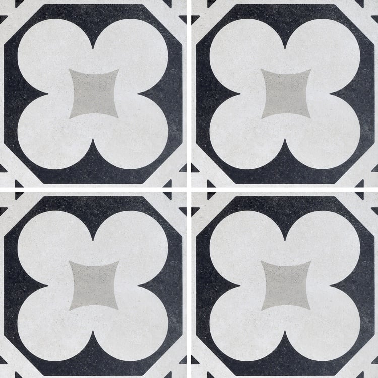 Arizona Tile - Cementine Black and White - B&amp;W 4 Installed