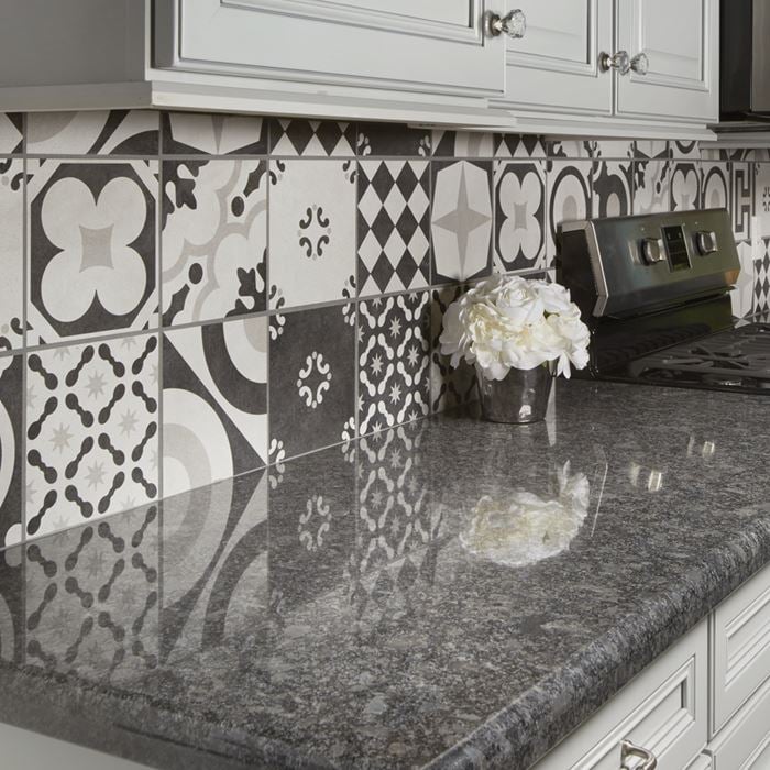 Arizona Tile - Cementine Black and White - B&amp;W Mix Kitchen Backsplash