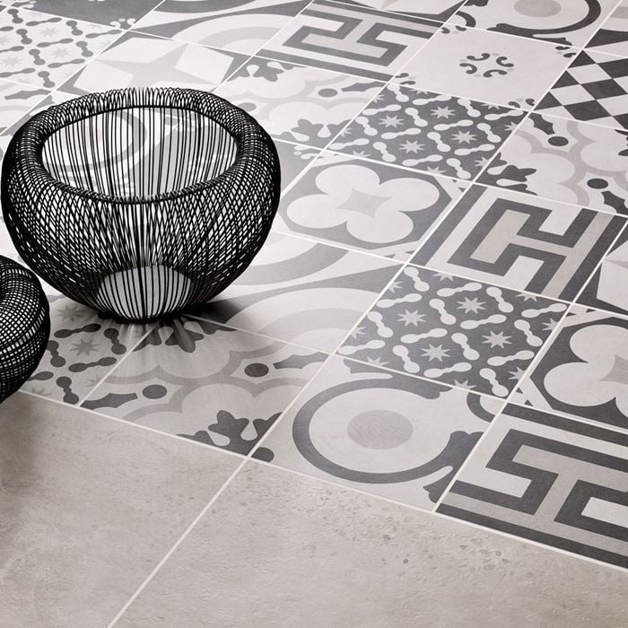 Arizona Tile - Cementine Black and White - B&W Mix Close View