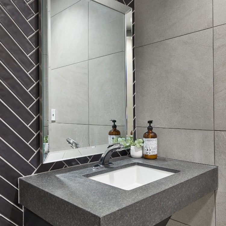 Arizona Tile - Concerto Porcelain Tile - Black Matte Installed 3