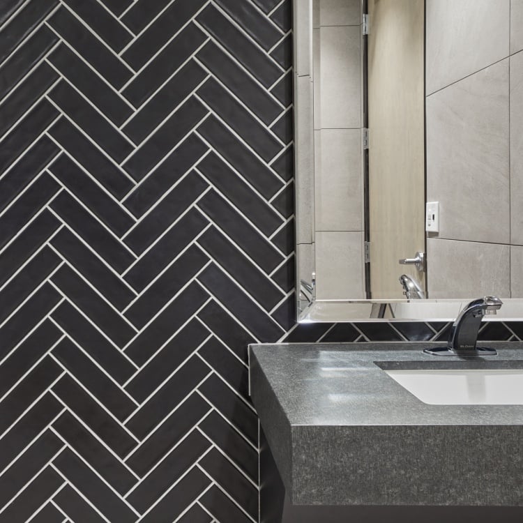 Arizona Tile - Concerto Porcelain Tile - Black Matte Installed