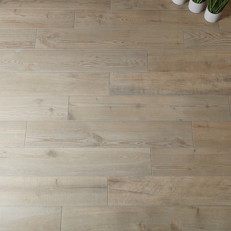 Arizona Tile - Essence 8 in. x 48 in. Wood Look Tile - Cream Floor Install