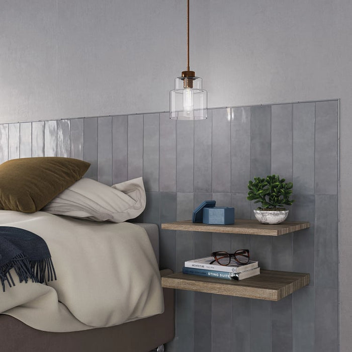 Arizona Tile - Flash 3" x 12" Ceramic Wall Tile - Cool Grey Installed