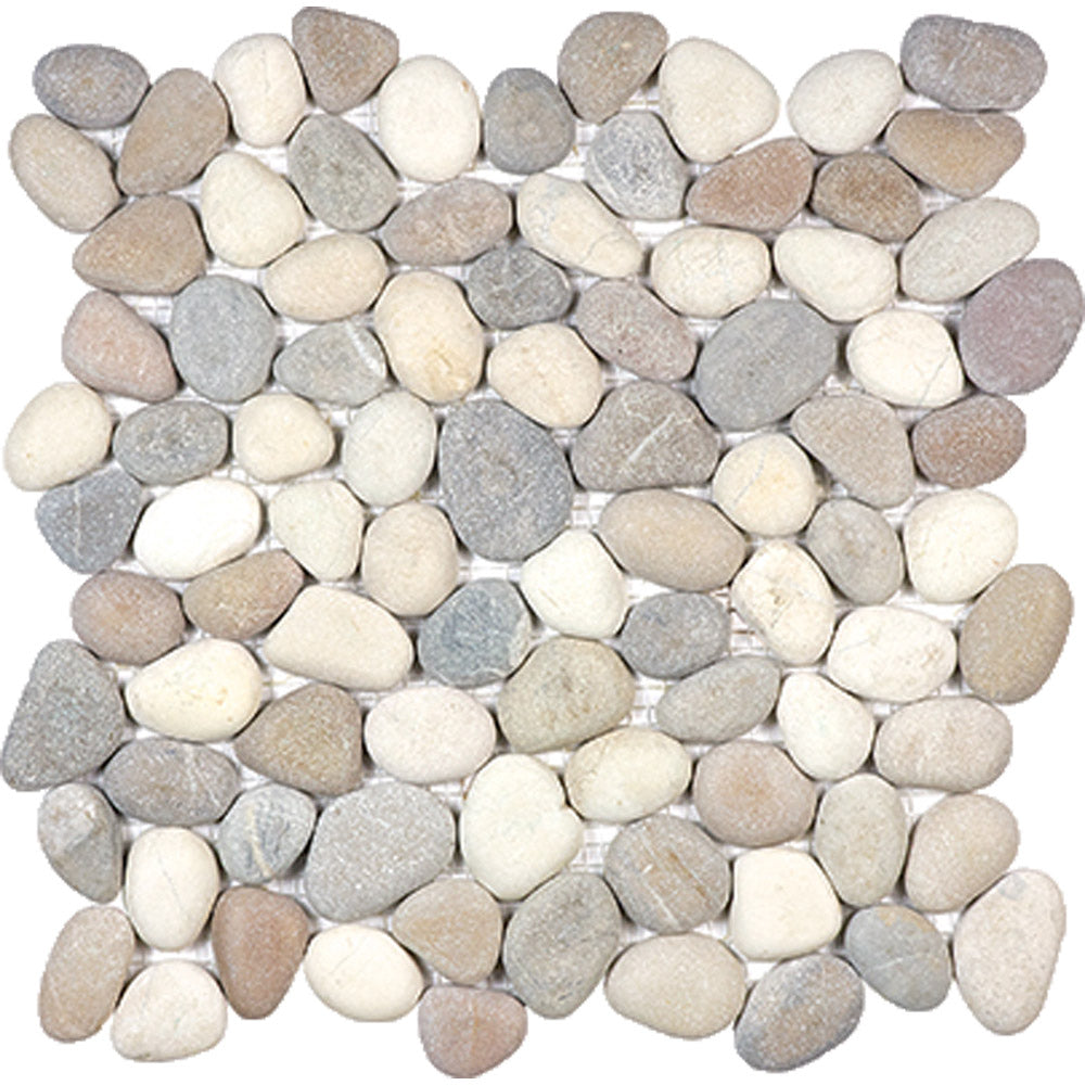 Azillian Pebbles Arizona Tile - Flat Pebble Mosaic - Warm Blend - Floorzz