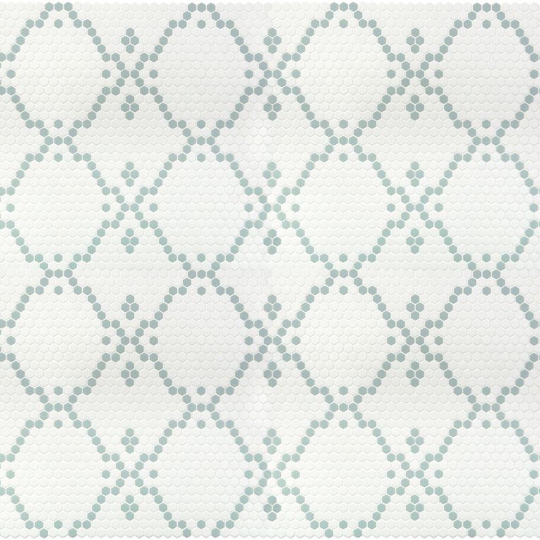 Arizona Tile - Geo 2 Hex Mesh Series - Bisou Dawn 13&quot; x 13&quot; Rectified Glass Tile