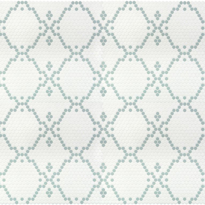 Arizona Tile - Geo 2 Hex Mesh Series - Bisou Dawn 13" x 13" Rectified Glass Tile