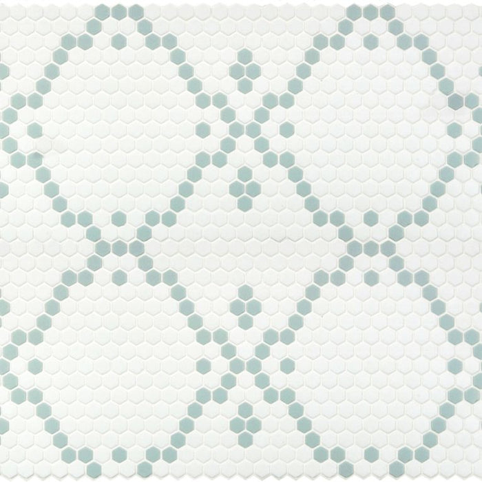 Arizona Tile - Geo 2 Hex Mesh Series - Bisou Dawn 13" x 13" Rectified Glass Tile