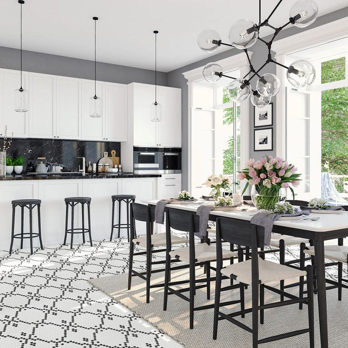 Arizona Tile - Geo 2 Hex Mesh Series - Bisou Midnight 13" x 13" Rectified Glass Tile Kitchen  Install