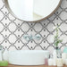 Arizona Tile - Geo 2 Hex Mesh Series - Bisou Midnight 13" x 13" Rectified Glass Tile Bathroom Install