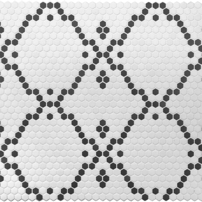 Arizona Tile - Geo 2 Hex Mesh Series - Bisou Midnight 13" x 13" Rectified Glass Tile