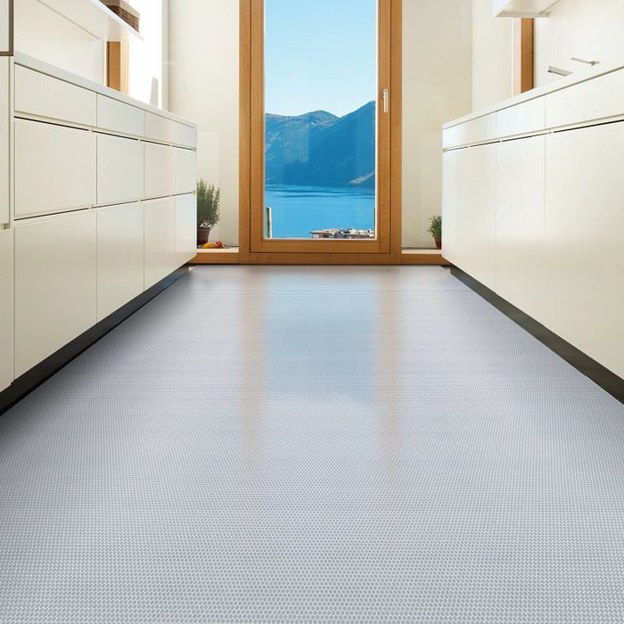 Arizona Tile - Geo 2 Hex Mesh Series - Frost 12" x 12" Rectified Glass Tile Floor Installa