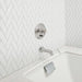 Arizona Tile - Geo 2 Hex Mesh Series - Harmonie Bridge 15" x 11" Rectified Glass Tile Bathtub Install