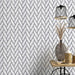 Arizona Tile - Geo 2 Hex Mesh Series - Harmonie Outro 15" x 11" Rectified Glass Tile Wall Install