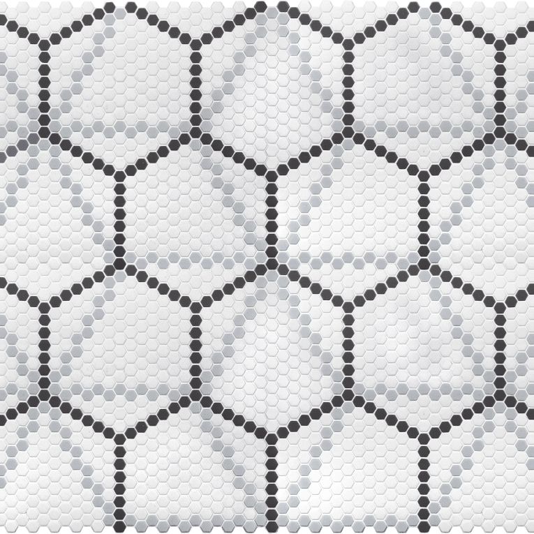 Arizona Tile - Geo 2 Hex Mesh Series - Metro Downtown 16" x 9" Rectified Glass Tile