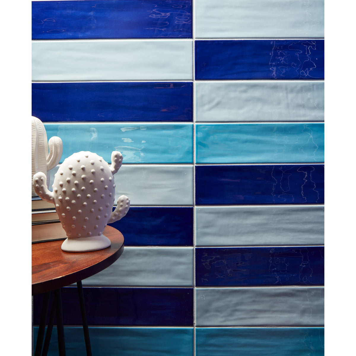 Arizona Tile - Gioia Series 4&quot; x 16&quot; Porcelain Wall Tile - Azure Installed 2