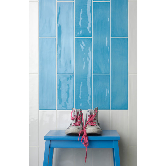 Arizona Tile - Gioia Series 4" x 16" Porcelain Wall Tile - Azure Room scene
