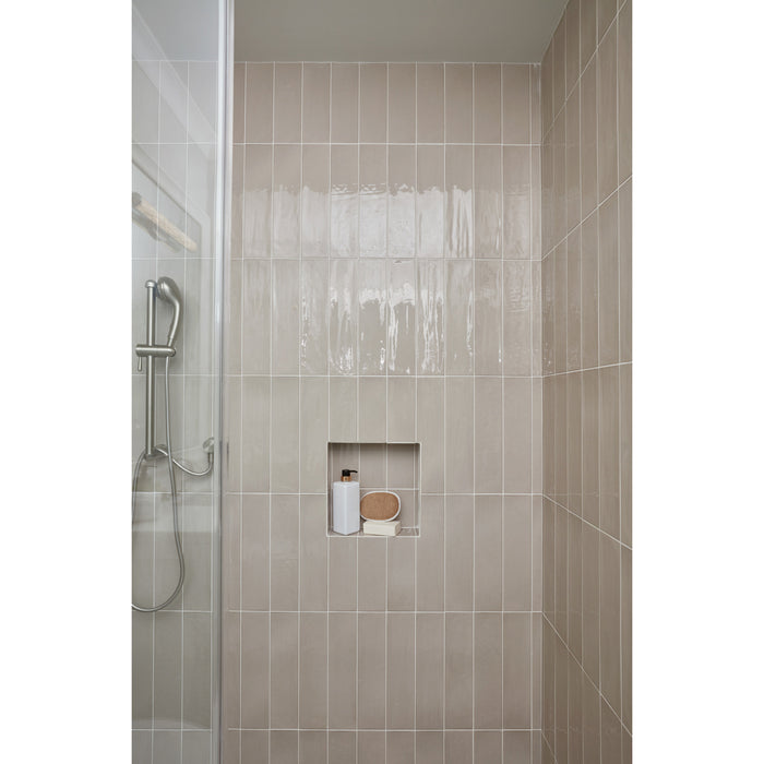 Arizona Tile - Gioia Series 4" x 16" Porcelain Wall Tile - Greige Room Scene 5