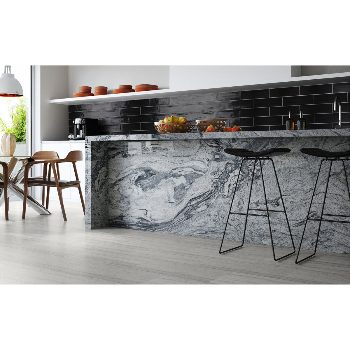 Arizona Tile - Gioia Series 4&quot; x 16&quot; Porcelain Wall Tile - Lava Wall Install