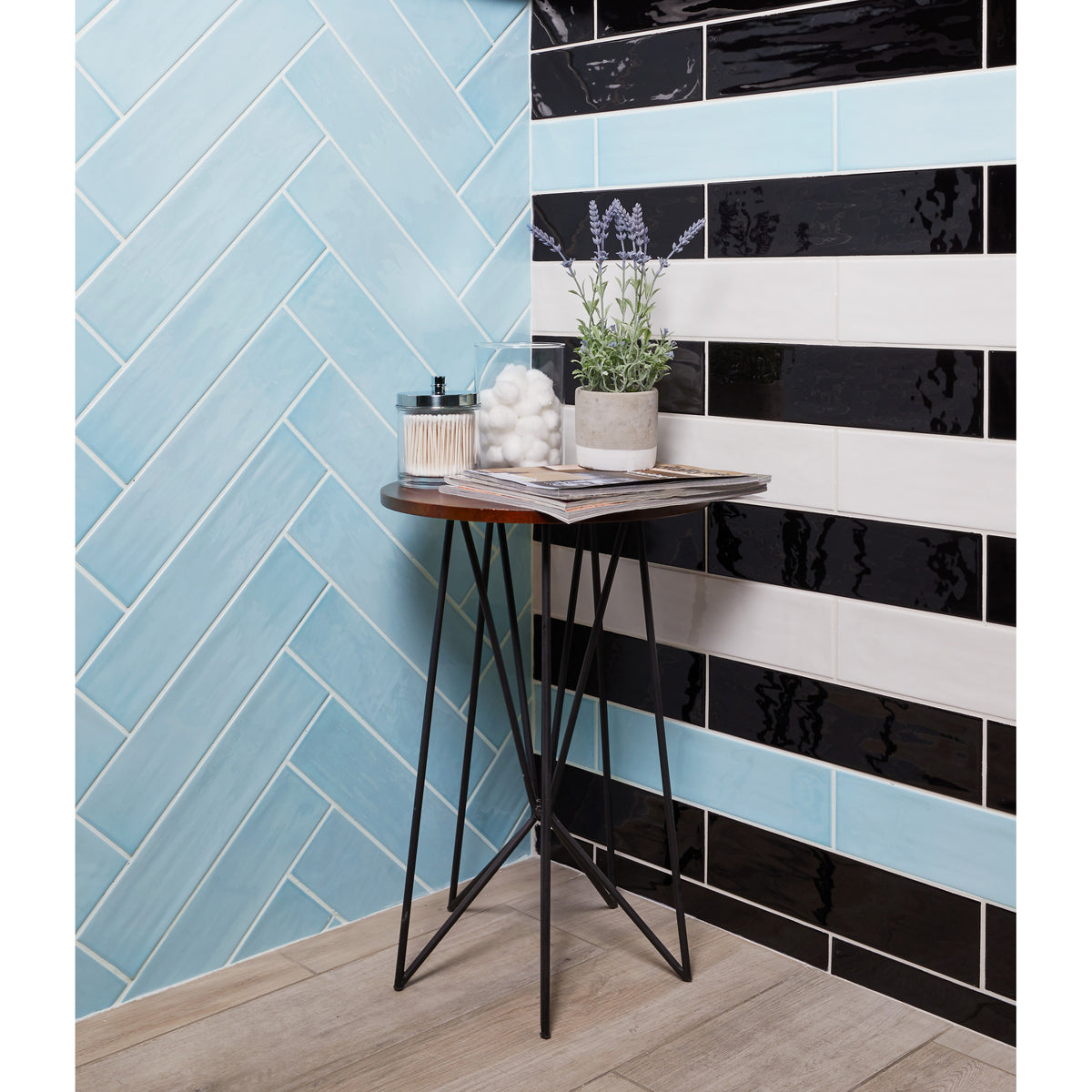 Arizona Tile - Gioia Series 4&quot; x 16&quot; Porcelain Wall Tile - Sky Wall Install