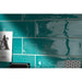 Arizona Tile - Gioia Series 4" x 16" Porcelain Wall Tile - Turquoise Installed