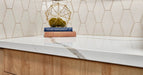 Arizona Tile - Paloma 4" x 8" Long Hex - Camel Glossy Installed