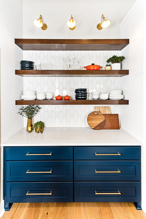 Arizona Tile - Paloma 4" x 8" Long Hex - Cotton Glossy Bar Install