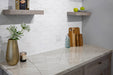 Arizona Tile - Paloma 4" x 8" Long Hex - Cotton Glossy Backsplash 