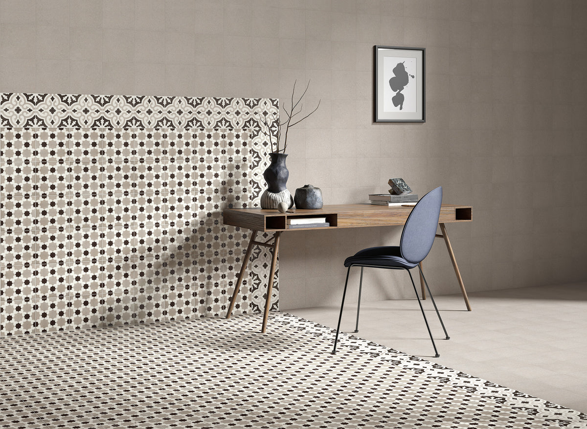 Arizona Tile - Reverie 8&quot; x 8&quot; Glazed Porcelain Tile - Reverie Gris Room Scene