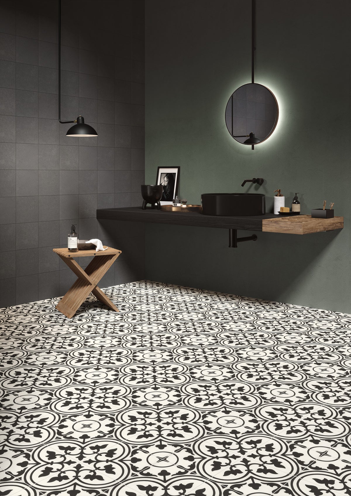 Arizona Tile - Reverie 8&quot; x 8&quot; Glazed Porcelain Tile - Reverie 1 Bathroom Install
