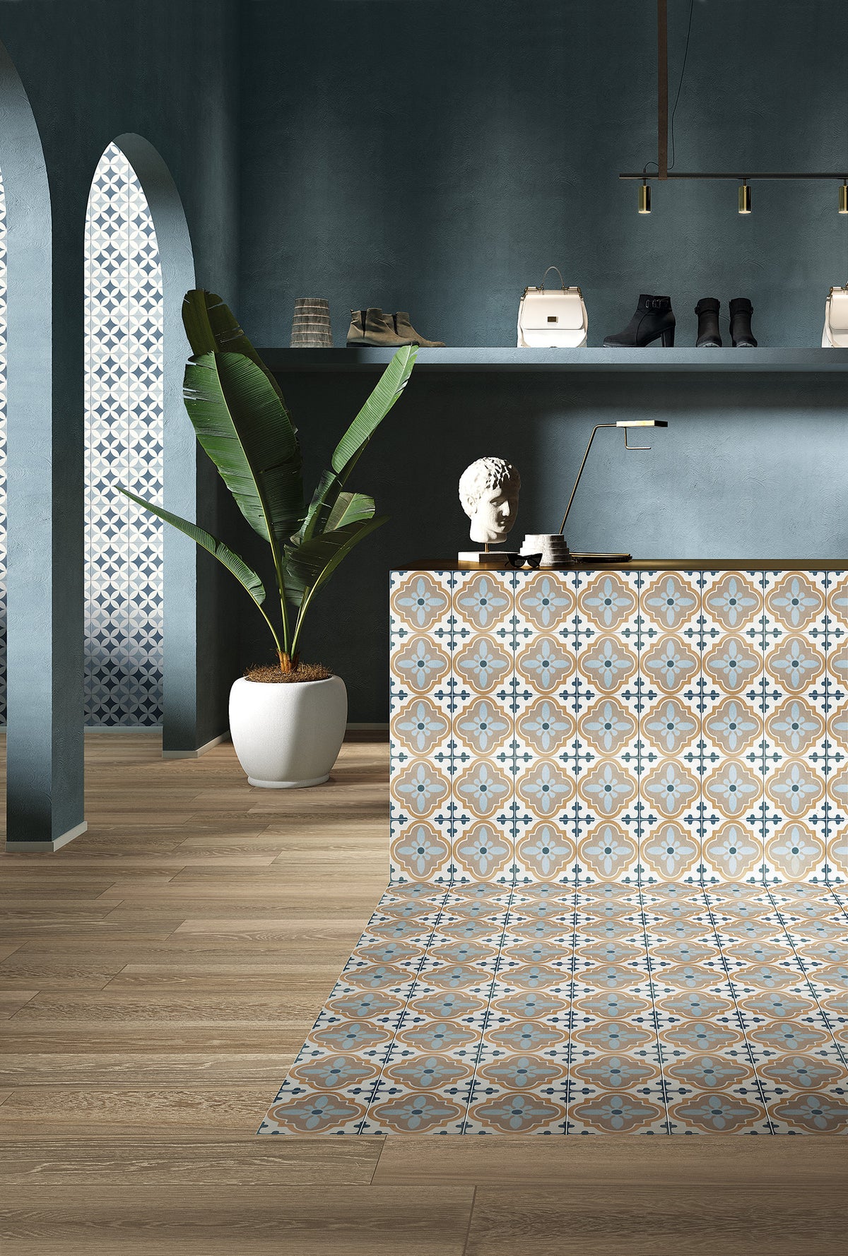 Arizona Tile - Reverie 8&quot; x 8&quot; Glazed Porcelain Tile - Reverie 10 Installed