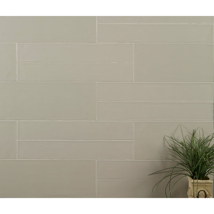 Arizona Tile - Smooth 4" x 24" Ceramic Wall Tile - Sand Installed