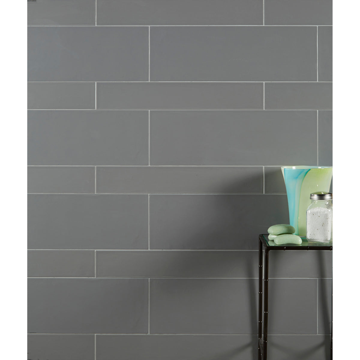 Arizona Tile - Smooth 4&quot; x 24&quot; Ceramic Wall Tile - Smoke Instaleld