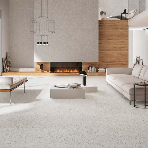 Arizona Tile - Terrazzo 24" x 24" Porcelain Tile - White Room Scene