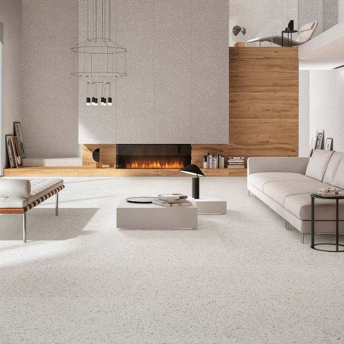 Arizona Tile - Terrazzo 24" x 24" Porcelain Tile - White Room Scene
