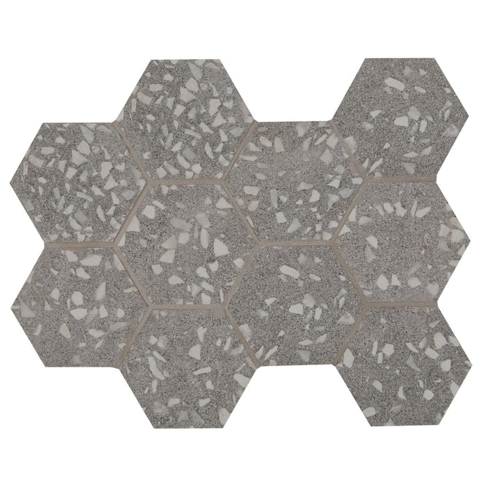 Arizona Tile - Terrazzo 4" Hex Mesh - Grey